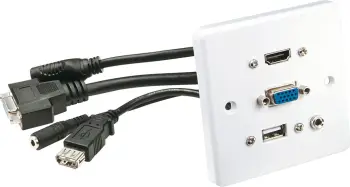 Modul muri Lindy 60220, VGA HDMI USB jack 3.5mm, i bardhë
