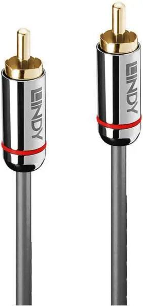 Kabllo audio Lindy Cromo Line RCA, 1m, koaksial, gri