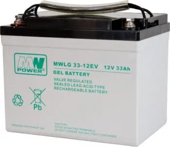 Bateri me xhel MW Power MWLG, 12V, 33Ah, gri