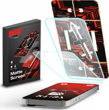 Fletë mbrojtëse ekrani Grizz MatteScreen Easy për Apple iPhone 16 Pro, 2 copë, anti-gjurma gishtërinjsh, transparente