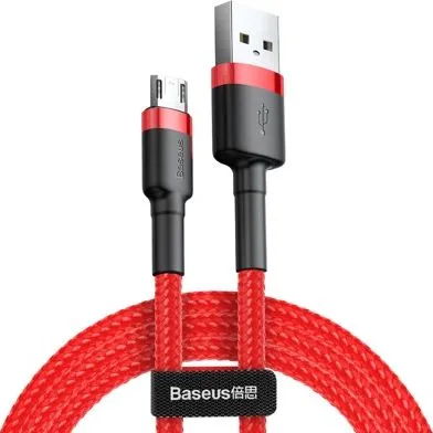 Kabllo USB Baseus CAMKLF-B09, USB A në microUSB, 1m, e kuqe e zezë - 1