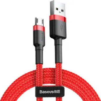 Kabllo USB Baseus CAMKLF-B09, USB A në microUSB, 1m, e kuqe e zezë