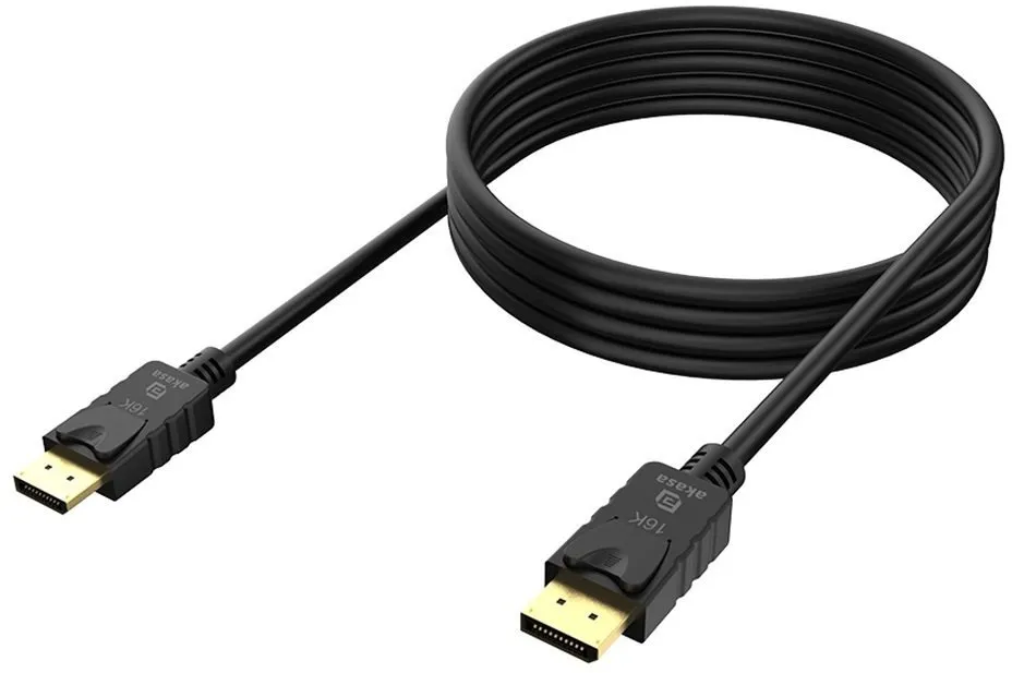 Kabllo DisplayPort Akasa 16K, 2m, e zezë - 1