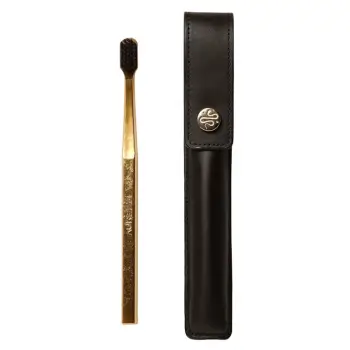 Aurezzi Leather Case Button & Toothbrush