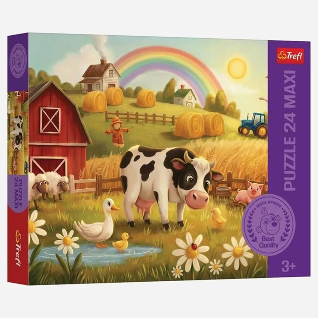 Puzzle maxi për fëmijë me fermë Trefl – 24 copë - 1