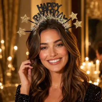 Rreth koke “Happy Birthday” me yje glitter
