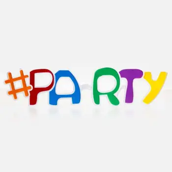 Syze feste “PARTY” shumëngjyrëshe – 27x7 cm