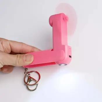 Mini ventilator rozë me elektrik dore dhe varëse çelësash