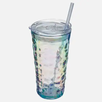 Gotë plastike “Crystal” me kapak dhe pipë – 650 ml