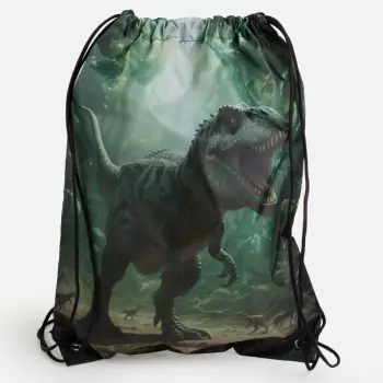 Çantë shpine për fëmijë jeshile me dizajn dinosaurë – 33x44 cm