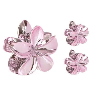 Kapëse flokësh për femra orkide ngjyrë rozë 4-8 cm - 3 copë