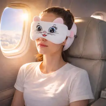 Jastëk udhëtimi me dizajn mace me maskë gjumi