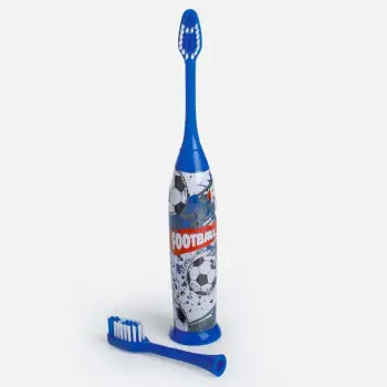 Furçë elektrike për dhëmbë për fëmijë me kokë zëvendësuese blu futboll 19 cm