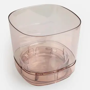 Vazo plastike transparente me pjatë 16.6x16.6x15cm - 2.3lt