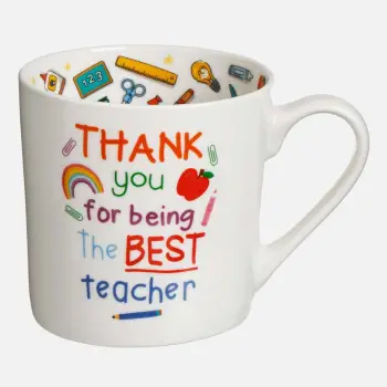 Filxhan qeramik i bardhë "Teacher" 380ml