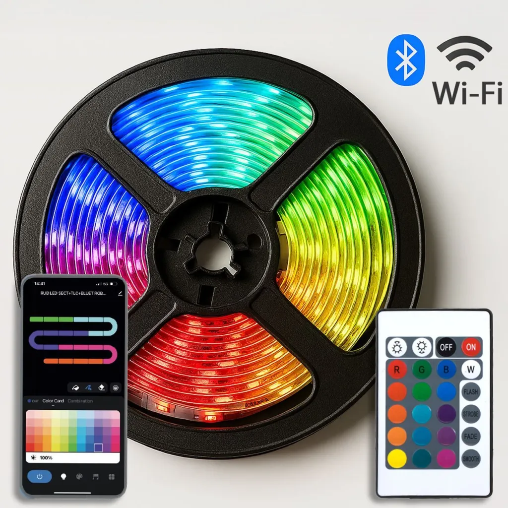 Shirit LED me ngjyra RGB WiFi 12w - 3m - 1