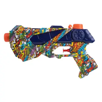 Pistoletë uji plastike blu me grafite shumëngjyrëshe 23 cm