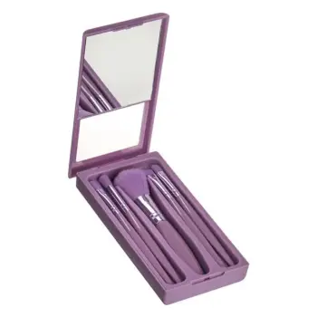 Set furçash për makeup në kuti lejla me pasqyrë 7x2.3x13.5cm - 6 copë