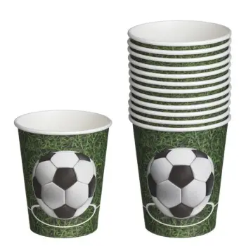 Gota letre për festa me dizajn fushe futbolli 240ml - 12 copë