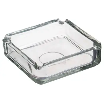 Tavëll qelqi katror transparent 9.5x9.5cm