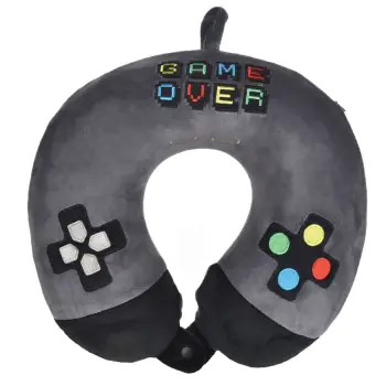 Jastëk udhëtimi për fëmijë, ngjyrë gri me dizajm Gamer 29x34x8cm