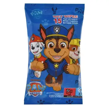 Letra të lagura, blu me dizajn Paw Patrol - 15 copë