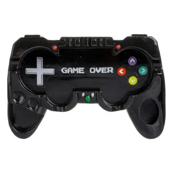 Tavëll qeramike formë telekomande videolojërash 3D e zezë "Game Over" 14.5x2.5x9cm
