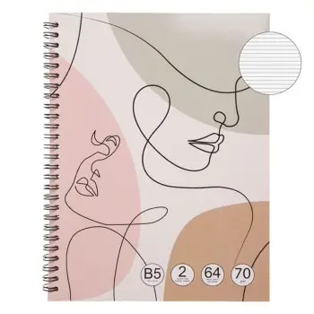 Bllok B5 me spirale me vija dizajn me fytyra abstrakte - 64F