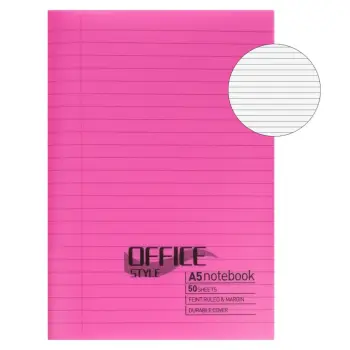 Fletore A5 Office Style me vija, me kopertinë rozë - 50F