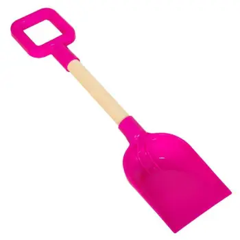 Lopatë plastike ngjyrë rozë me bisht druri 39cm
