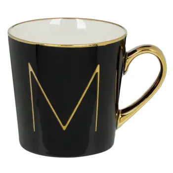Filxhan qeramik i zi me inicial "M" 460 ml