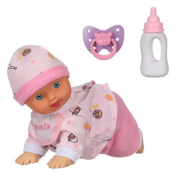 Kukull bebe me shishe dhe biberon 24 cm