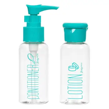 Set shishe udhëtimi me kapak transparent 80 ml - 2 copë
