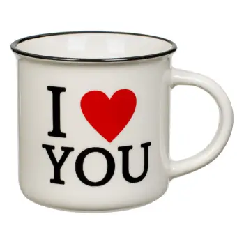 Filxhan qeramik i bardhë "I love you" 370 ml