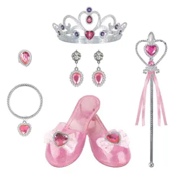 Set lodër me këpucë rozë dhe aksesorë princeshash