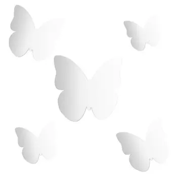 Ngjitëse Muri Dekoruese Flutura Akrilik 5 Copë