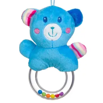 Lodër për bebe arush blu me rrake 16 cm