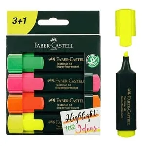 Marker "Faber -Castell" Me Ngjyra Textline 4 Copë - 1